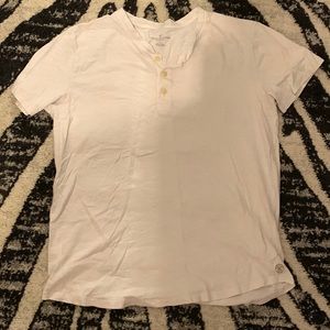 American Eagle Outfitters Henley short sleeve t-shirt, white.